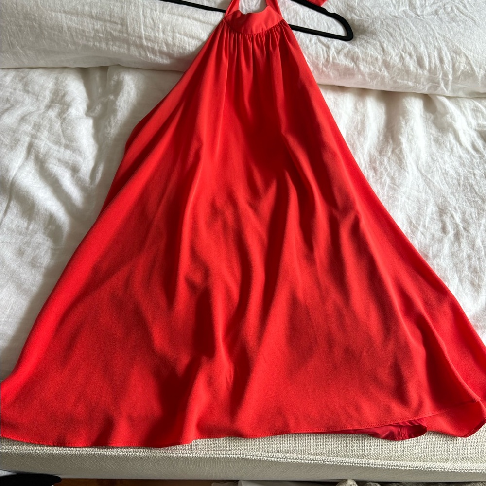 Cynthia Steffe Vibrant coral Halter /Backless Dress